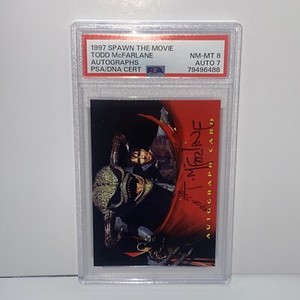 TODD MCFARLANE 1997 INKWORKS SPAWN MOVIE AUTOGRAPH Card #49/700 Psa 8/7 Chase
