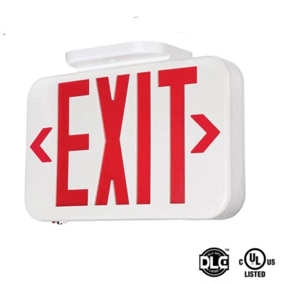 LED Emergency Exit Light Sign w/Battery Backup Single & Double Side UL