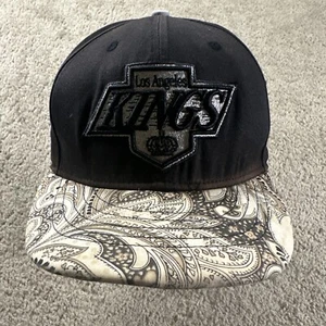 LA Kings Hat Cap Adult M/L Black Leather Strap Paisley New Era Hockey NHL Men - Picture 1 of 9