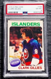 1975 O PEE CHEE OPC CLARK GILLIES ROOKIE CARD #199 **SHARP CORNERS** PSA 6 EXMT - Picture 1 of 5