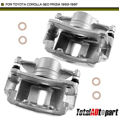 Pinza de freno de disco 2 piezas con soporte delantero para Toyota Corolla Geo Prizm 1993-1997 Foto 1 de 4