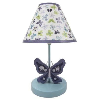 NoJo Beautiful Butterfly Collection Lamp & Shade Infant Baby Girl Nursery - Image 1 of 2