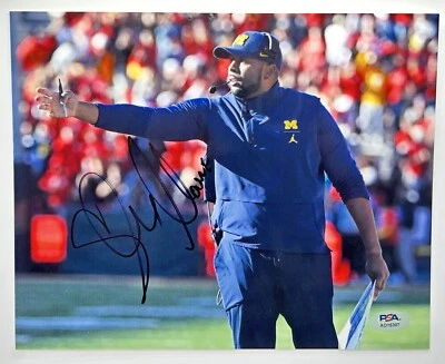Sherrone Moore Signed 8x10 Photo Autograph Michigan Wolverines PSA/DNA Coa - Image 1 of 3