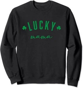 NWT SIZE SMALL S ADULT Lucky Mama St Patricks Day Shamrocks Women Sweatshirt - Picture 1 of 2