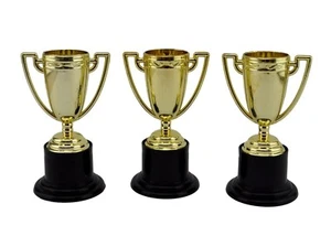12x Novelty Winners Trophies Plastic Gold Winner Cup Party Game Favors - Picture 1 of 1
