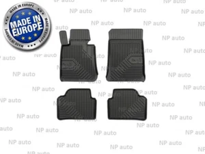NEW LHD BLACK RUBBER FLOOR MATS ALL WEATHER CAR LINERS FOR BMW E90 E91 04-12 RWD - Picture 1 of 6