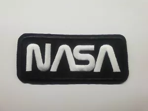 1pc NASA iron on or sew on Patch Flight suit Black and White logo - Picture 1 of 2