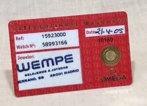 Tarjeta de garantía internacional OMEGA Constellation acero para damas 1592.30.00 2005/ - Imagen 1 de 4