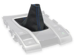 FOR HONDA CIVIC X 10th GEN. GEAR SHIFT BOOT GAITER BLACK ALCANTARA STITCH BLUE - Picture 1 of 5