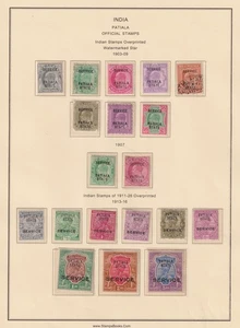 Indien Patiala 1903-16 Dienstmarken. Neuwertig leicht aufklappbar (MLH) - Bild 1 von 1