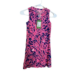 Lilly Pulitzer Mini Essie Did You Catch That Dress Girls Sz M Pink Floral NWT - Picture 1 of 5