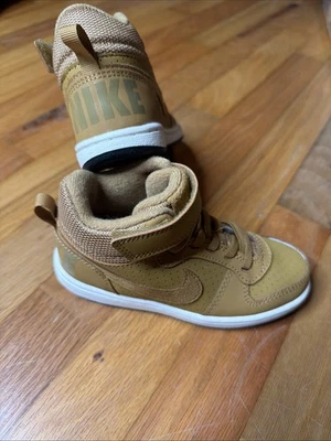 Nike Court Borough Mid 'Wheat' Toddler Size 10.5C Athletic Shoes 10 1/2 PS Kids - Image 1 of 4