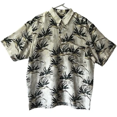 Camisa de campamento hawaiana Andrew Fezza 100 % seda Bird of Paradise para hombre talla L Foto 1 de 4
