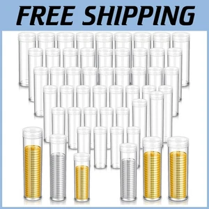 Münzaufbewahrungsröhrchen 60 Stück Set für Dollar Quarter Nickel Dime - Bild 1 von 8