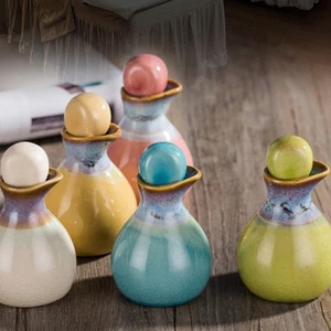 Ceramic Fragrance Essential Oil Bottle Aromatherapy Empty Storage Container -TM - Picture 1 of 17