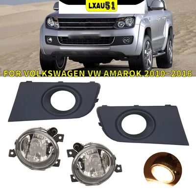 Par de luces antiniebla para parachoques delantero con bisel de cubierta para VW Amarok 2010-2016 Foto 1 de 4