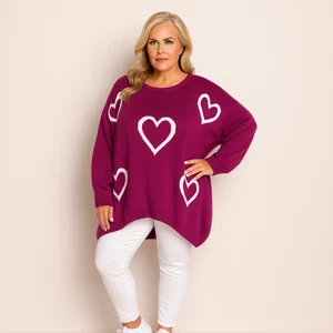 ROCKTHOSECURVES WOMENS JUMPER LOOSE FITTING SCOOP HEM SWEATER PLUS SIZE TOP - Picture 1 of 42