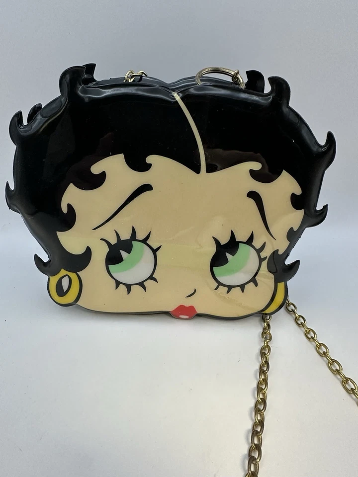 Betty Boop Face-Shaped Handbag Purse 2003 King Features Syndicate PVC / Nylon - Image 1 of 4