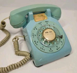 Vintage Bell System Western Electric Blue / Aqua Rotary Desk Phone - Untested - Picture 1 of 11
