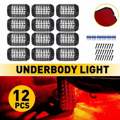 12X 36LED Underglow Light Rock Red Bars Chassis Ambient light Universal Lamp - Image 1 of 4