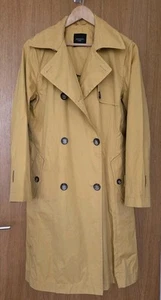 Max Mara Weekend Double-Breasted Trench Coat Yellow Size 12 Pure Cotton Women's - Picture 1 of 19