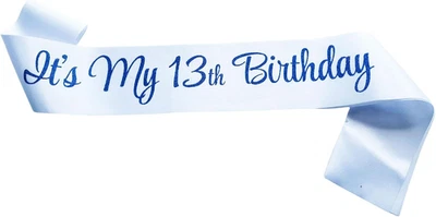 Faixa It'S My 13th Birthday, faixa de aniversário feminina, aniversário princesa 13th Birt - Imagem 1 de 4
