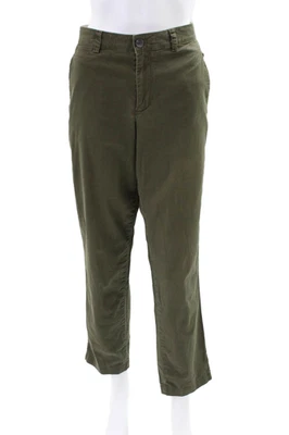 Pantalones informales Vince para mujer con cierre de botones de pierna recta verdes talla 6 Foto 1 de 4