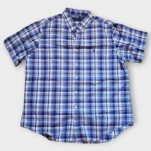 Vintage Ralph Lauren Short Sleeve Button Down Cotton Plaid Shirt 1990s Sri Lanka - Picture 1 of 8