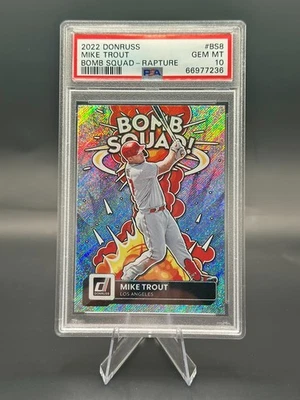 MLB - Mike Trout 2022 Panini Donruss Bomb Squad Rapture #BS8 PSA 10 Foto 1 de 2