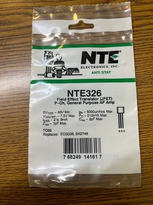 ECG326 Transistor J-FET - Canal P, Amplificador de Uso General, Foto 1 de 2