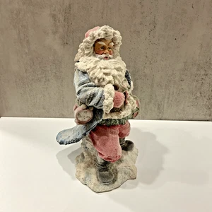 Weihnachtsmann beflockt Figur 8" Sack Spielzeug Geschenke Baum Trommel schöne Details - Bild 1 von 24