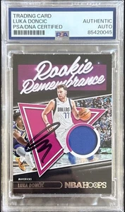 Luka Doncic Signed 2021-22 Rookie Remembrance Patch Card Mavericks PSA/DNA - Picture 1 of 2