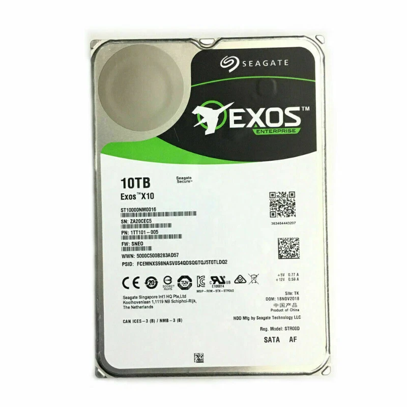 Seagate Exos X10 ST10000NM0016 10TB Enterprise 7.2K 256MB 3.5" SATA Hard Drive - Image 1 of 3