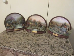 LOT OF 3 Thomas Kinkade 'Village of Light LAMPLIGHT LANE, BROOKE & VILLAGE #22 - Picture 1 of 3