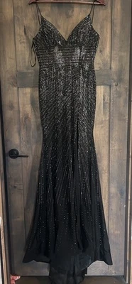 Sherri Hill черный кристалл официальное платье размер 4 выпускного вечера официальное платье orignally $500 - Изображение 1 из 4