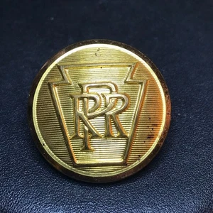 Abrigo de ferrocarril Pennsylvania de los años 1890-1920 uniforme original botón 1 año - Imagen 1 de 2