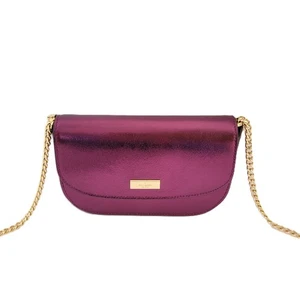 Kate Spade KI955 Krista Metallic Leather Flap Crossbody Handbag Dark Raspberry - Bild 1 von 7