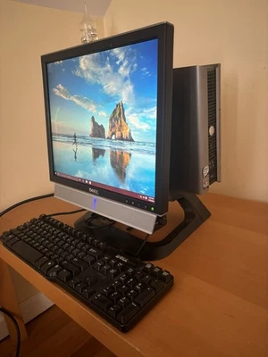 Windows 10 Dell optiplex 755 Desktop computer duo core 4GB 17" Monitor 148GB HD - Image 1 of 4