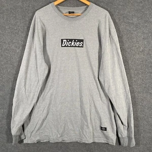 Dickies Shirt Mens Extra Large Grey Black Spell Out Long Sleeves Crew Neck - Picture 1 of 11