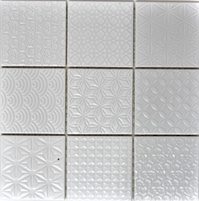 Mosaik Fliese Keramik weiß quadratisch Spirit weiß WB22B-0104