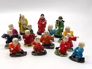 15 figure Shaolin Monk Kung Fu arti marziali ragazzi maestri 2" dipinte a mano resina - Foto 1 di 18
