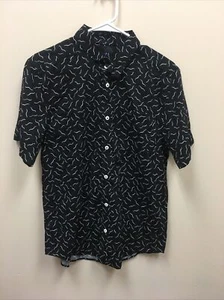 RVCA Black Button Up Shirt MENS SIZE SMALL ZP-9329 - Picture 1 of 3