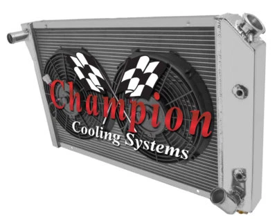 AL 2 Row 1" Tubes Radiator,12" Fans for 1977 - 1982 Chevrolet Corvette V8 Engine — 第 1/4 张图片