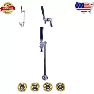 Sleek Slim Chrome Beverage Tower - Compact SS304 Kegerator with Single Faucet - Picture 1 of 4