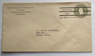 Vintage Advertising cover Verkamp Corporation Cincinnati, Ohio Scott#U420 envl. - Image 1 of 2