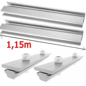 Binario di fissaggio profili in alluminio modulo fotovoltaico sistema di montaggio con connettore profilo 115 cm - Foto 1 di 18