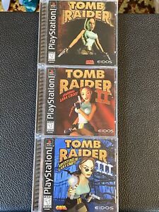 New ListingTomb Raider 1 2 3 Trilogy Lot PlayStation 1 Ps1 Complete Cib Black Labels