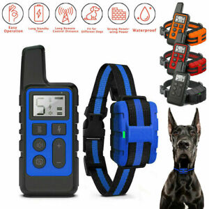500m Electric Dog Shock Remote Pet Training Collar Waterproof Rechargeable