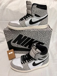 Hombres NIKE Air Jordan 1 Retro Alto OG Estampado Elefante / Blanco DZ5485-052 talla 9.5 - Imagen 1 de 14
