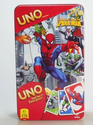 UNO Card Game Spider Sense Spider Man Collectors Tin 2012 Opened Complete - Image 1 of 4